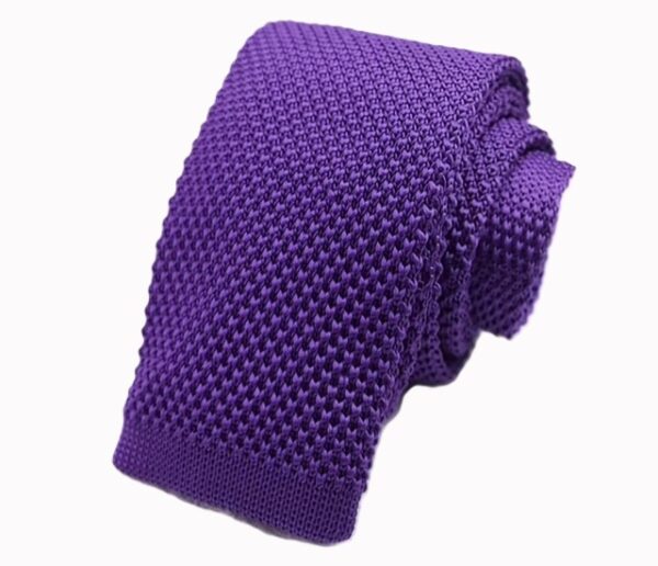 Knitted Long Ties - Deep Purple