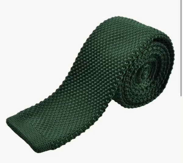 Knitted Long Ties - Grass Green