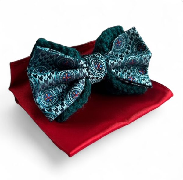 Knitted Bow Ties - Cyan Blaze